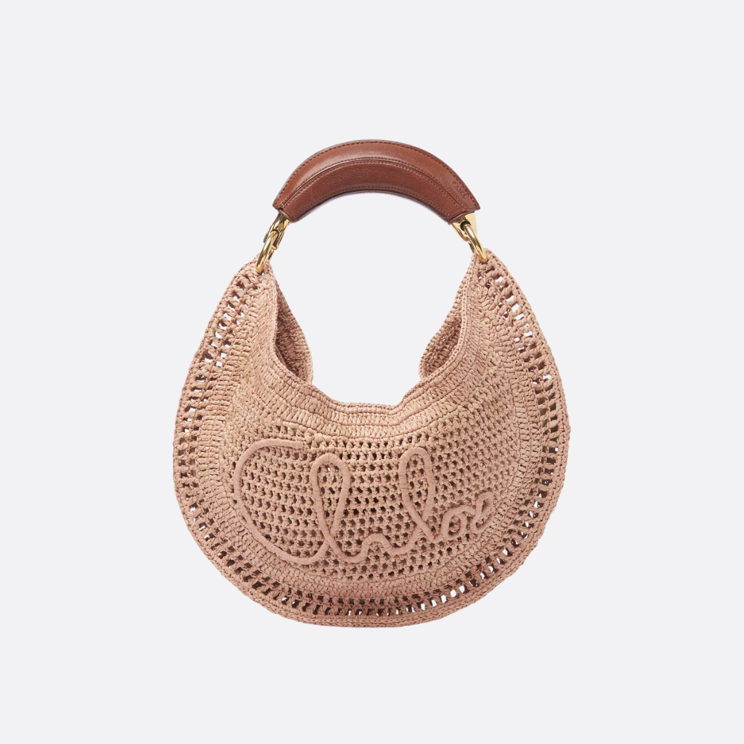 CHLOÉ SUMMER RAFFIA BANANA BAG