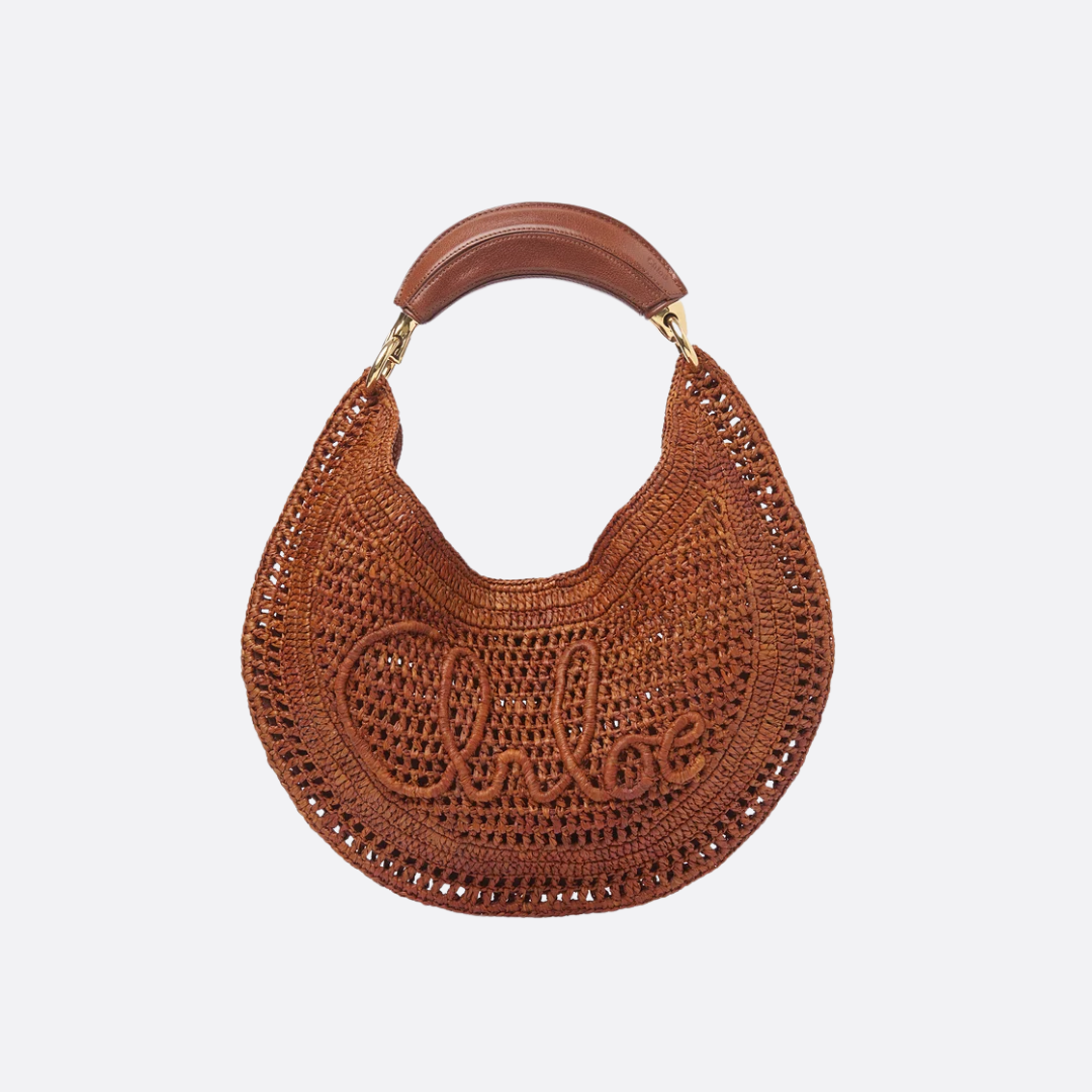 CHLOÉ SUMMER RAFFIA BANANA BAG
