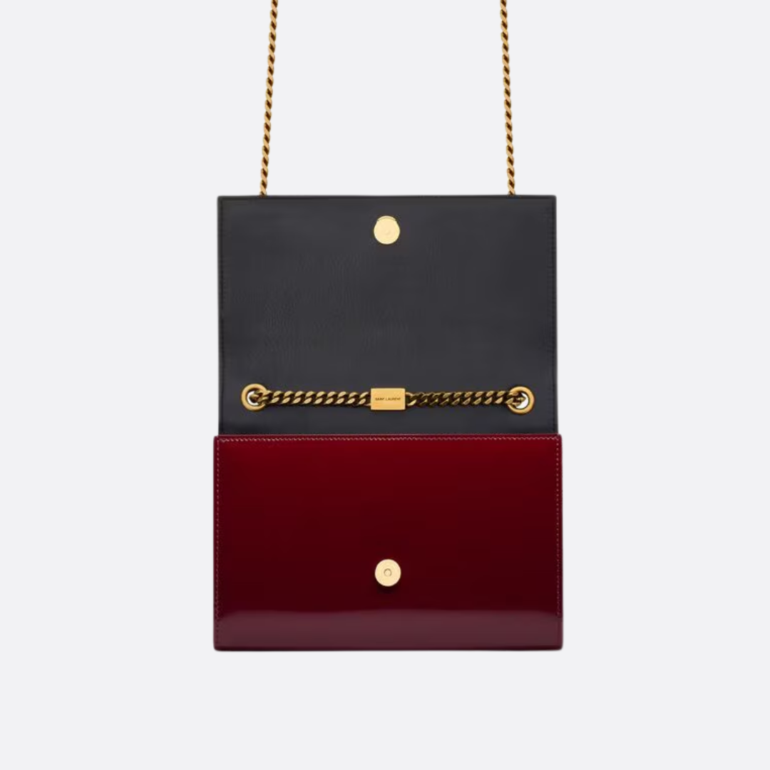 SAINT LAURENT KATE SMALL SHOULDER BAG IN PATENT LEATHER