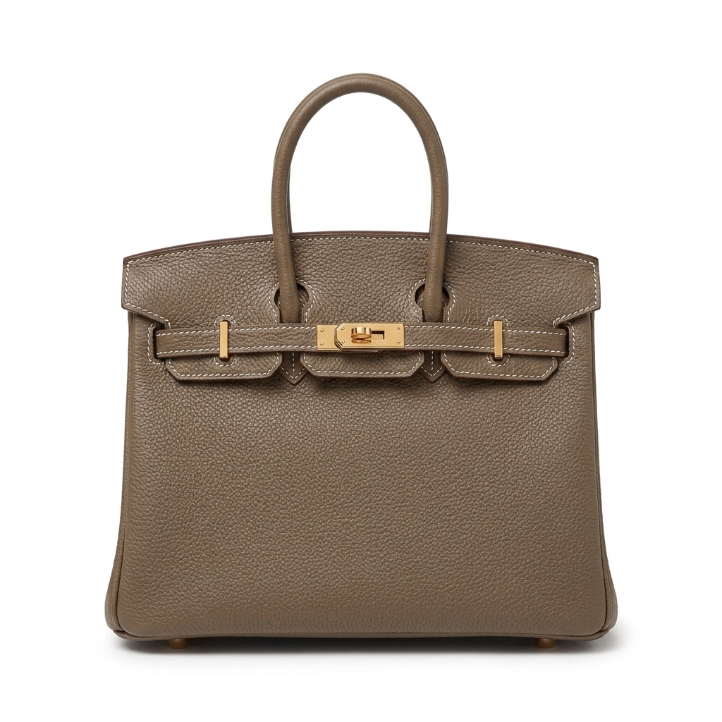 HERMÈS BIRKIN 25 HSS BAG IN CHALK / DOVE GREY TOGO LEATHER
