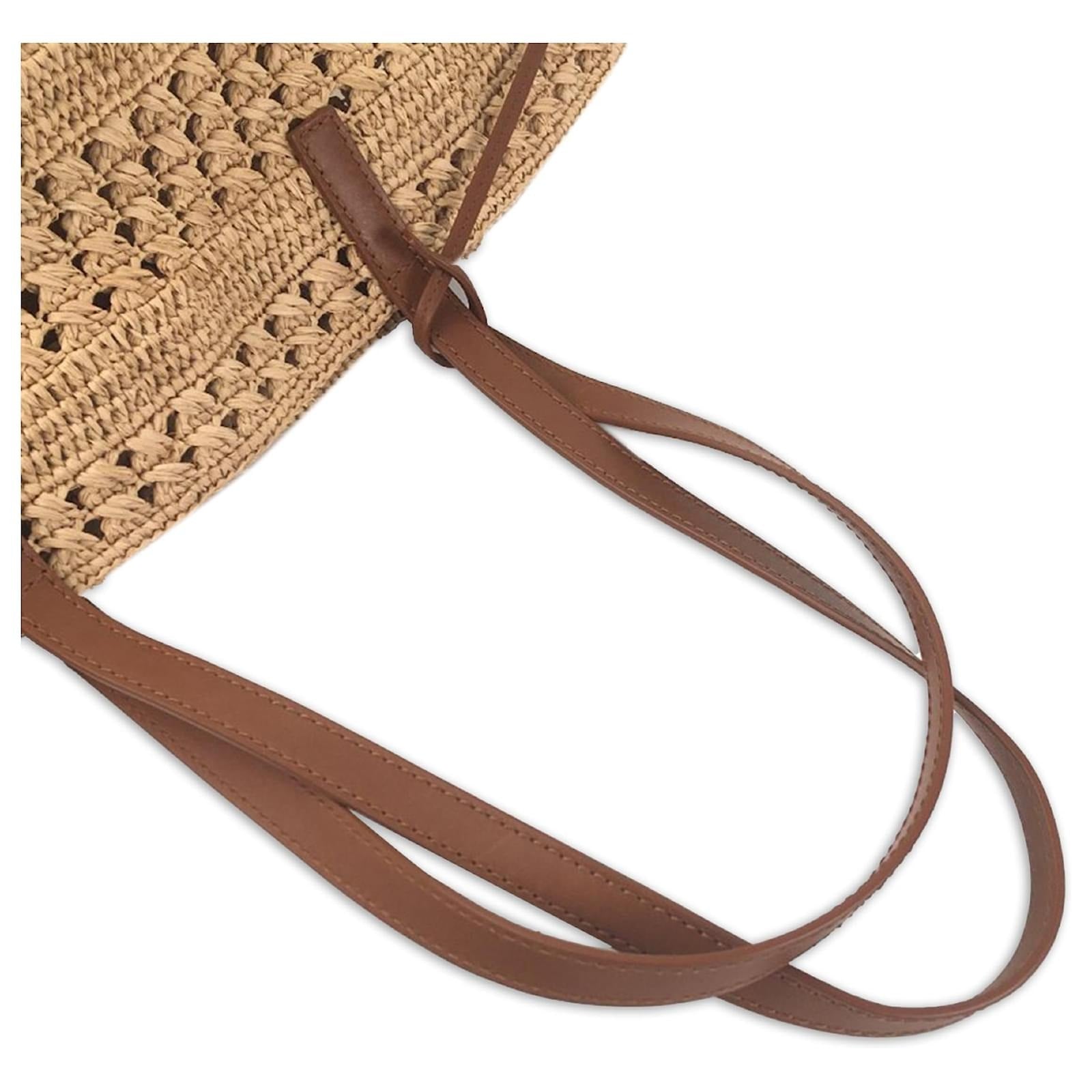 YVES SAINT LAURENT RAFFIA HANDBAG