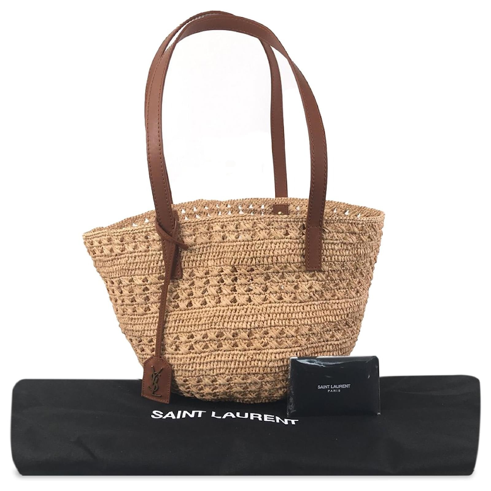 YVES SAINT LAURENT RAFFIA HANDBAG