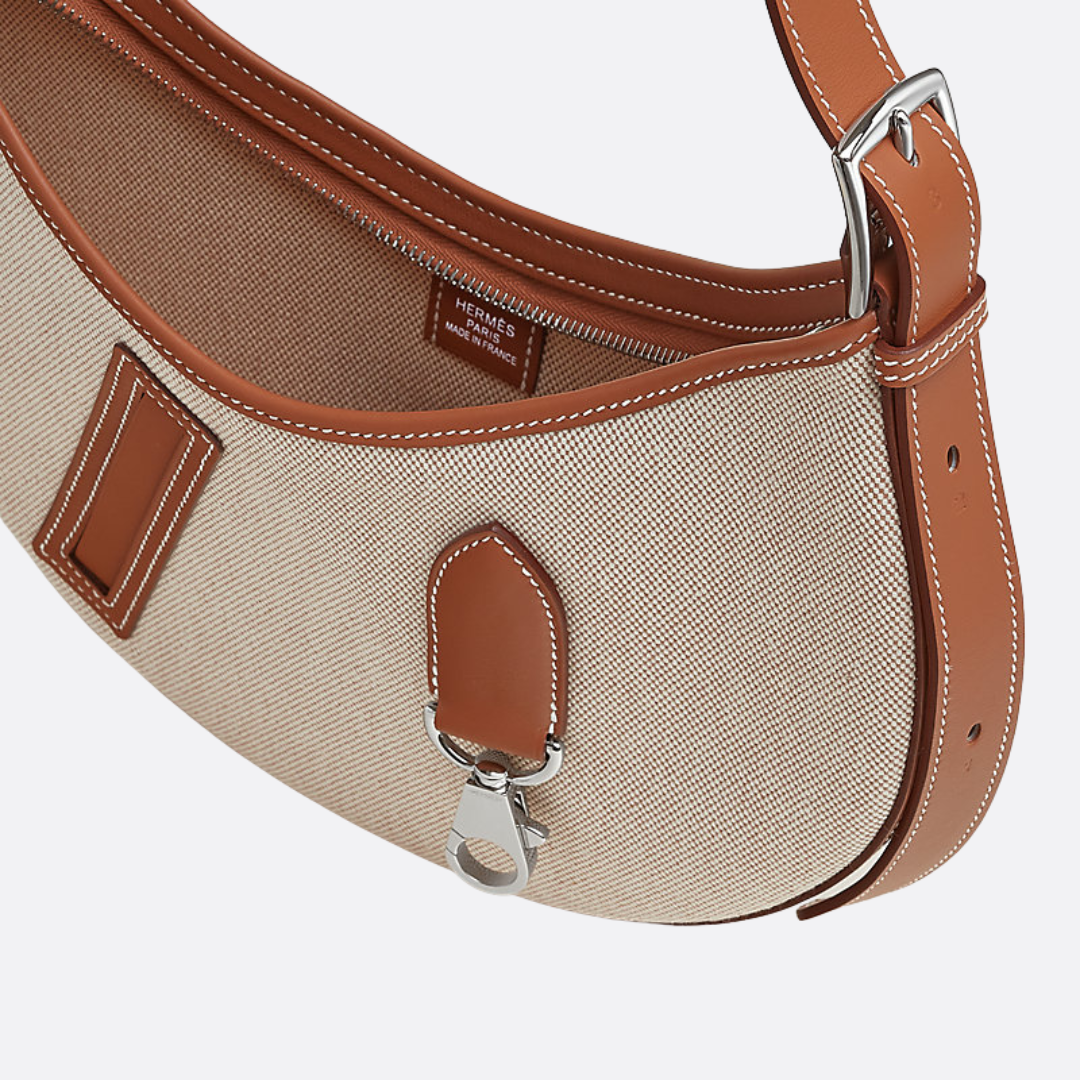 SMALL SADDLE BAG MADE OF FABRIC AND LEATHER FROM HERMÈS
