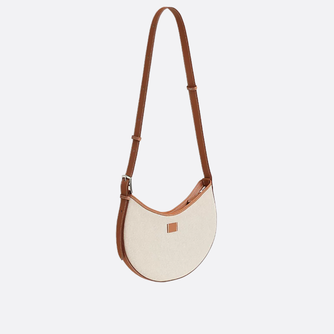 SMALL SADDLE BAG MADE OF FABRIC AND LEATHER FROM HERMÈS