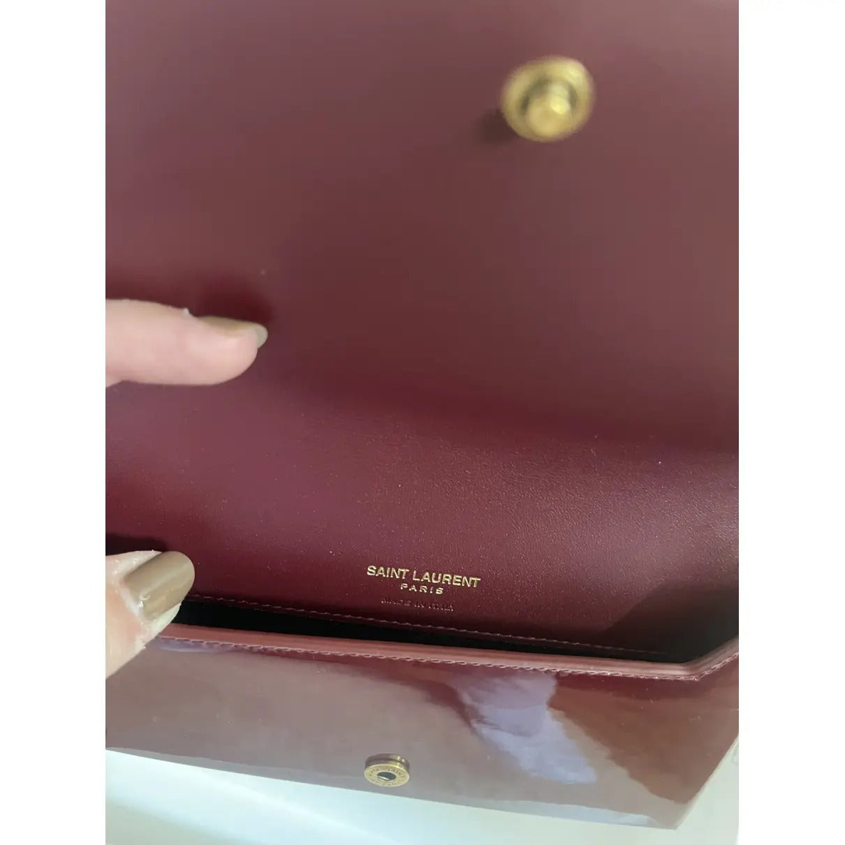 SAINT LAURENT KATE SMALL SHOULDER BAG IN PATENT LEATHER