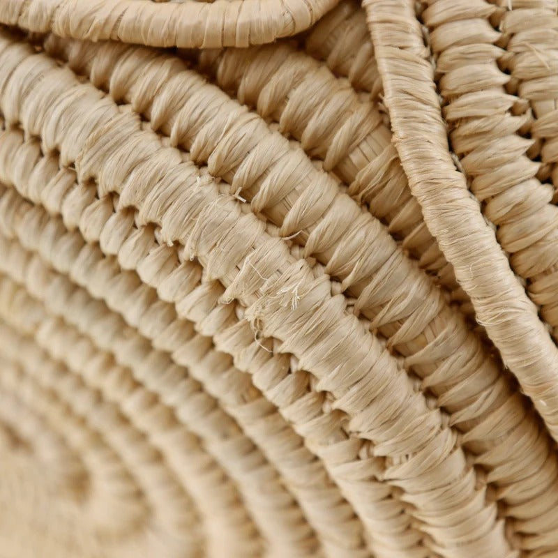 CÉLINE CLASSIC SMALL PANIER HANDBAG MADE OF RAFFIA AND CALF LEATHER