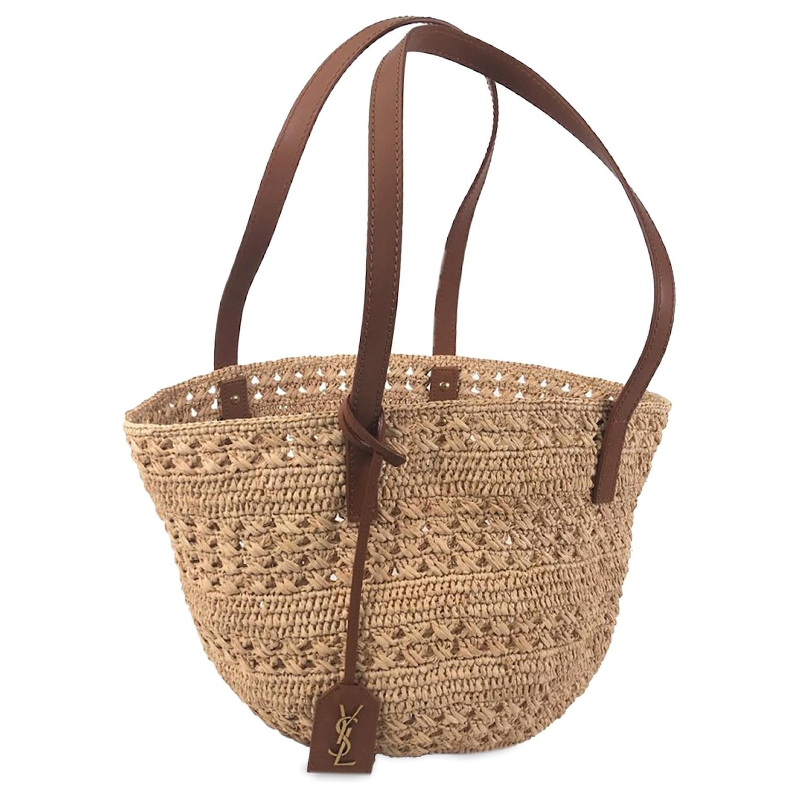YVES SAINT LAURENT RAFFIA HANDBAG