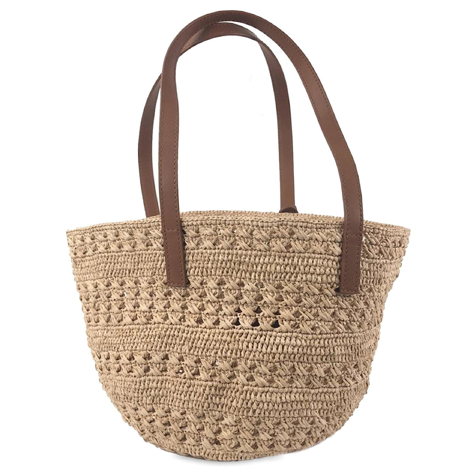 YVES SAINT LAURENT RAFFIA HANDBAG