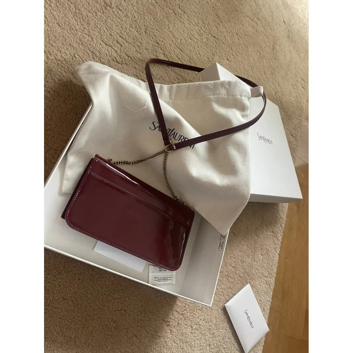 SAINT LAURENT KATE SMALL SHOULDER BAG IN PATENT LEATHER