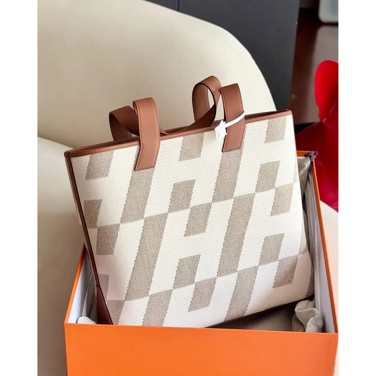 SLANTED H SHOPPING TOTE 40 BY HERMÈS