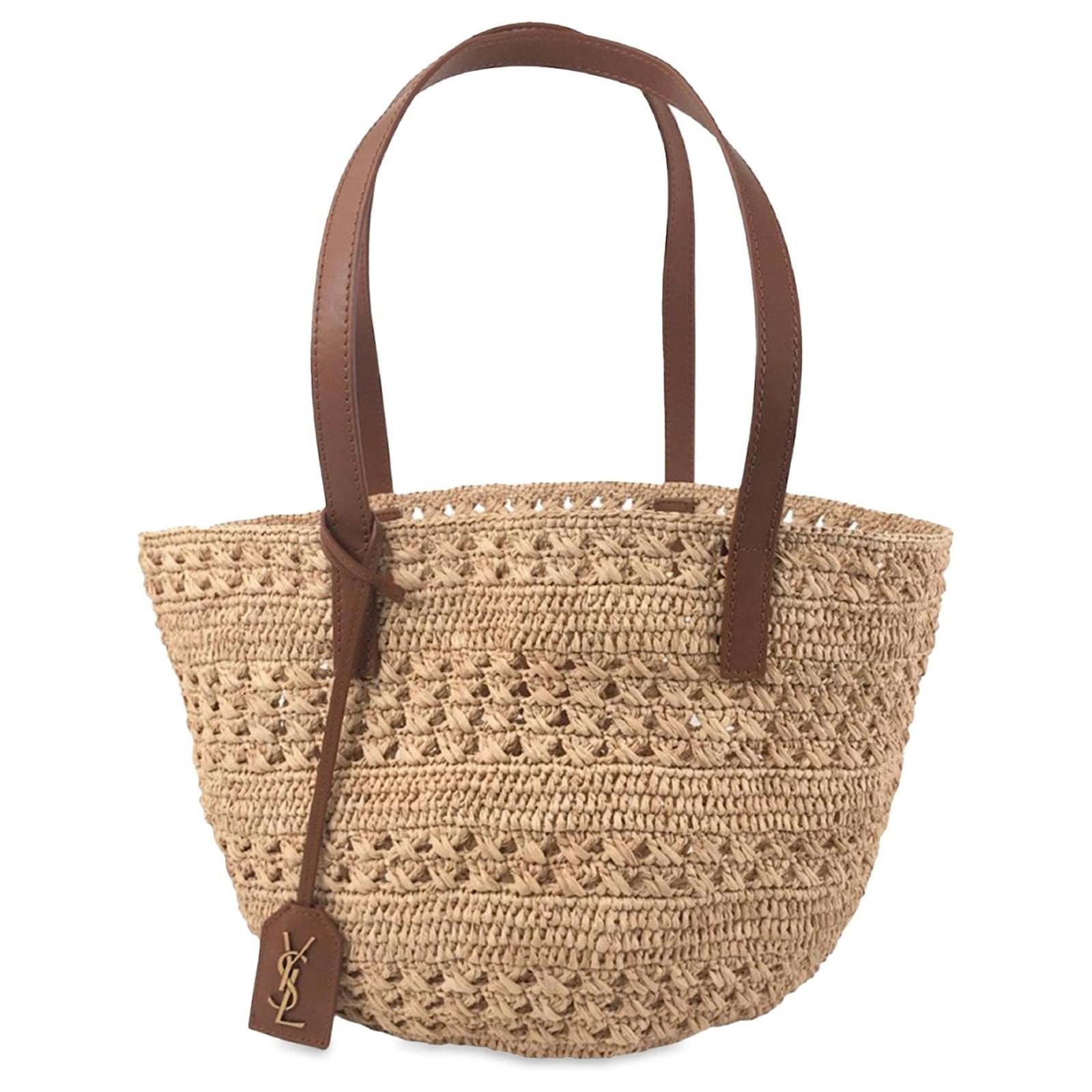 YVES SAINT LAURENT RAFFIA HANDBAG